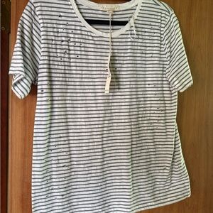 Lovestitch Cream and Black Striped Top